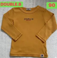 DOUBLE.B 長袖Tシャツ 90 マスタード　黄色　くまタグ