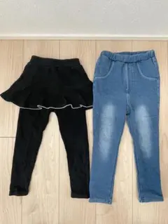 セール！100サイズ　裏起毛ズボン2つセット　スカッツ 子供服 長ズボン