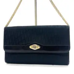 【極美品】Dior ショルダーバッグ トロッター ネイビー