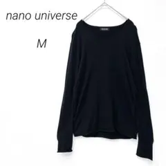 ナノユニバース ニット M 長袖 Vネック 無地 シンプル レーヨン 春0505