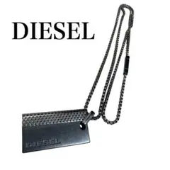 DIESEL ディーゼル プレート ネックレス ペンダント ブラック 耐久性