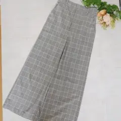 ✨人気商品✨　GU　ワイドパンツ　チェック　ジーユー　Mサイド
