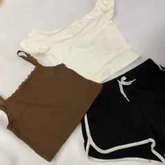 H&M キッズ140 部屋着　3枚セット　ラインパンツ　まとめ売り　女の子のサムネイル