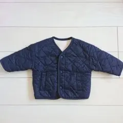 無印良品 キルティング アウター 80 リバーシブル ネイビー