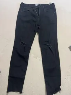 AZUL スキニーデニム ブラック ダメージ加工