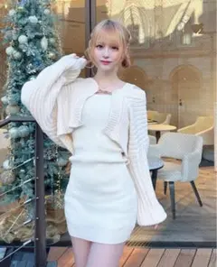 LIP SERVICE モールニットアンサンブルワンピース