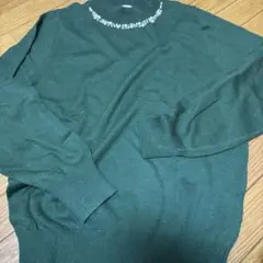 ダークグリーン ビジュー付きセーター Mサイズ
