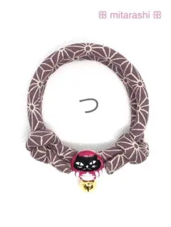 【つ】和柄 コットンシーチング 猫様首輪 ハンドメイド