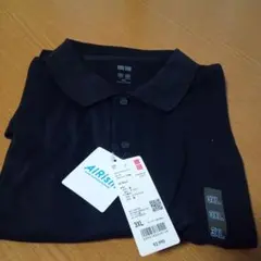 エアリズムコットンカノコポロシャツ　ブラック　3XL ユニクロ