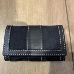 COACH コーチ シグネチャー 6連キーケース ブラック レザー メンズ
