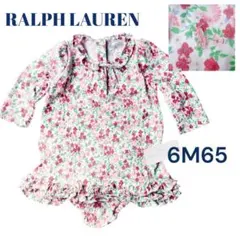 6M65Ralph Laurenラルフローレン花柄長袖ワンピース