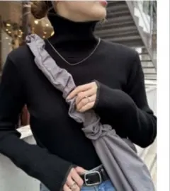 チャオパニックティピー　アンチピリング配色ステッチタートル　ブラック