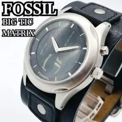 ✨極美品✨ Fossil bic tic 腕時計 y2k アナデジ レザー 黒 希少】FOSSIL BIG TIC フォッシル ビッグチック レザー - メルカリ