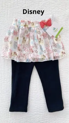 ミニーちゃん　スカート　レギンス　パンツ　裏起毛　リボン　ミッキー　ディジー