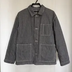 コットン製のストライプカバーオール