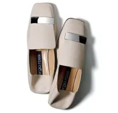 Sergio Rossi sr1 Slipper ベージュレザー ローファー