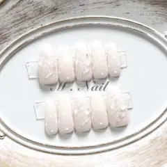 ネイルチップ フレンチガーリー リボン ドットネイル 量産型 韓国