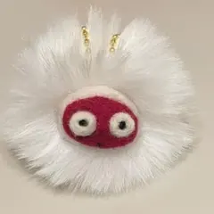 羊毛フェルト リアルな顔のファーチャーム ハンドメイド キモカワ