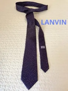 LANVIN ネイビー ドット柄 ネクタイのサムネイル
