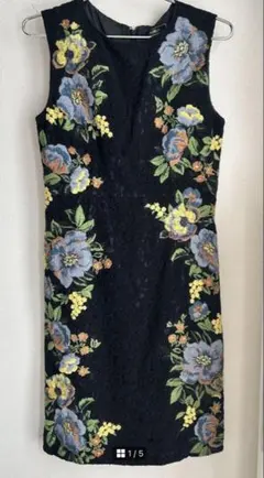 GRACE CONTINENTAL 花柄刺繍 ノースリーブ ワンピース