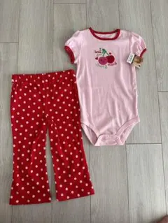 カーターズ未使用ロンパース24ヶ月パンツさくらんぼブーフーウー　バービー水玉