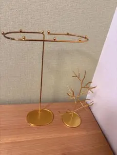 ゴールド調 アクセサリースタンド 2点セット
