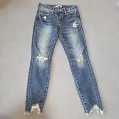 美品。MOUSSY スキニーデニム 23サイズ ダメージ加工