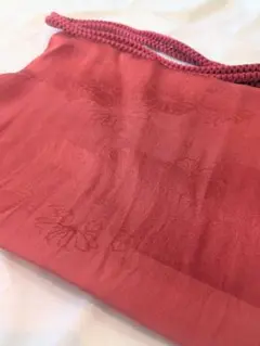 赤系　花模様　帯揚げ　帯締め　セット　丸組紐