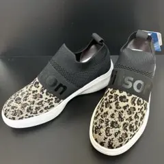 【新品タグ付】Kitson キットソン ビジュー付 ニットスニーカー レオパード