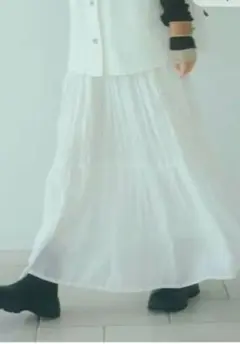 《natural by clip》今季新品レーヨンシャーリングロングスカートのサムネイル