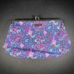 ANNA SUI アナスイ アップサイクル 口金ポーチ がま口 花柄 ネイビー