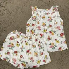 GLOBAL WORK 花柄上下セット XXL