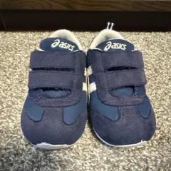 asics ネイビー ベルクロ スニーカー