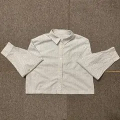 GU　ストライプ柄長袖シャツ（青と白）