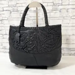 美品✨IBIZA イビザ・レザー ハンドバッグ 手提げ鞄 ブラック