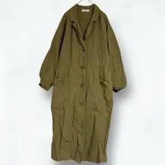 2688＊サマンサモスモスブルー＊ロングシャツ カーキ F 綿100％ 袖絞り