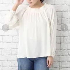 【新品】LEPSIM シフォンシャーリングブラウスLS