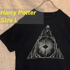 Harry Potter 死の秘宝 Tシャツ 黒 LムービーT ニワトコの杖