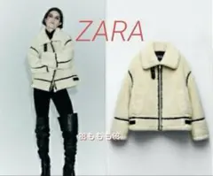 【新品】　ZARA フェイクファー　ライダースジャケット　ボア　完売品