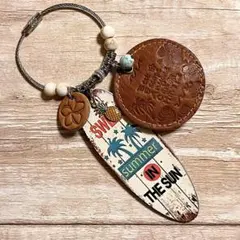 革×ウッドサーフボードꕤキーホルダー