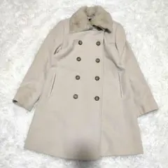 《極美品》オンワード樫山 アンゴラ混 ファーコート 13 アイボリー