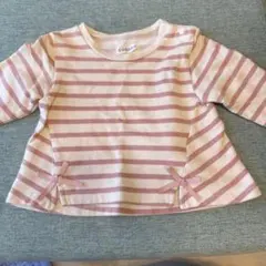 ピンクストライプ 長袖Tシャツ