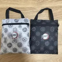 鬼滅の刃 エコバッグ　UNIQLO ユニクロ　黒白2色セット