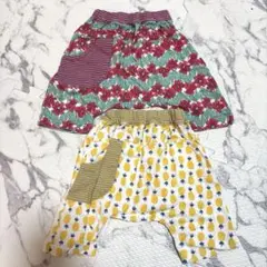 RAGMART パイナップル柄と花柄のハーフパンツ 70cm