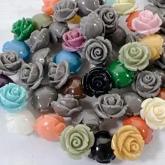 xk082/SALE！人工石◇バラ　マルチカラーmix 約12mm2連
