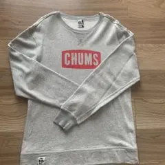 CHUMS グレー ロゴスウェット　L