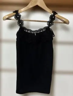 axes femme キャミソール リボン 黒 スパンコール - メルカリ