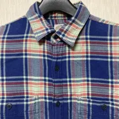 J.CREWネルシャツ 春秋　青赤チェック アメカジ古着