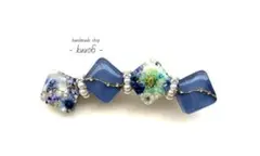 カーブハンドメイドレジンヘアクリップ【B1259】