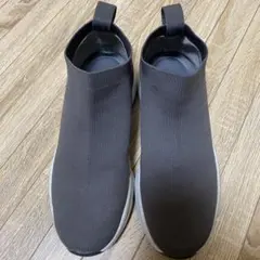 プラスダイアナ　ニットソックススニーカー　美品　24 グレー　厚底　スリッポン